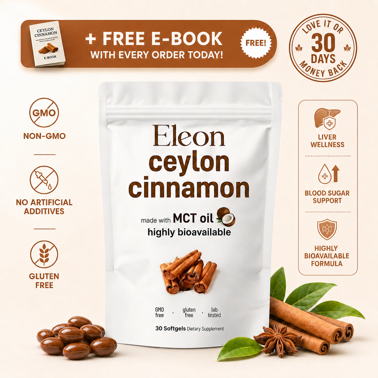 Ceylon Cinnamon - 7,200 mg Equivalent - MCT Oil